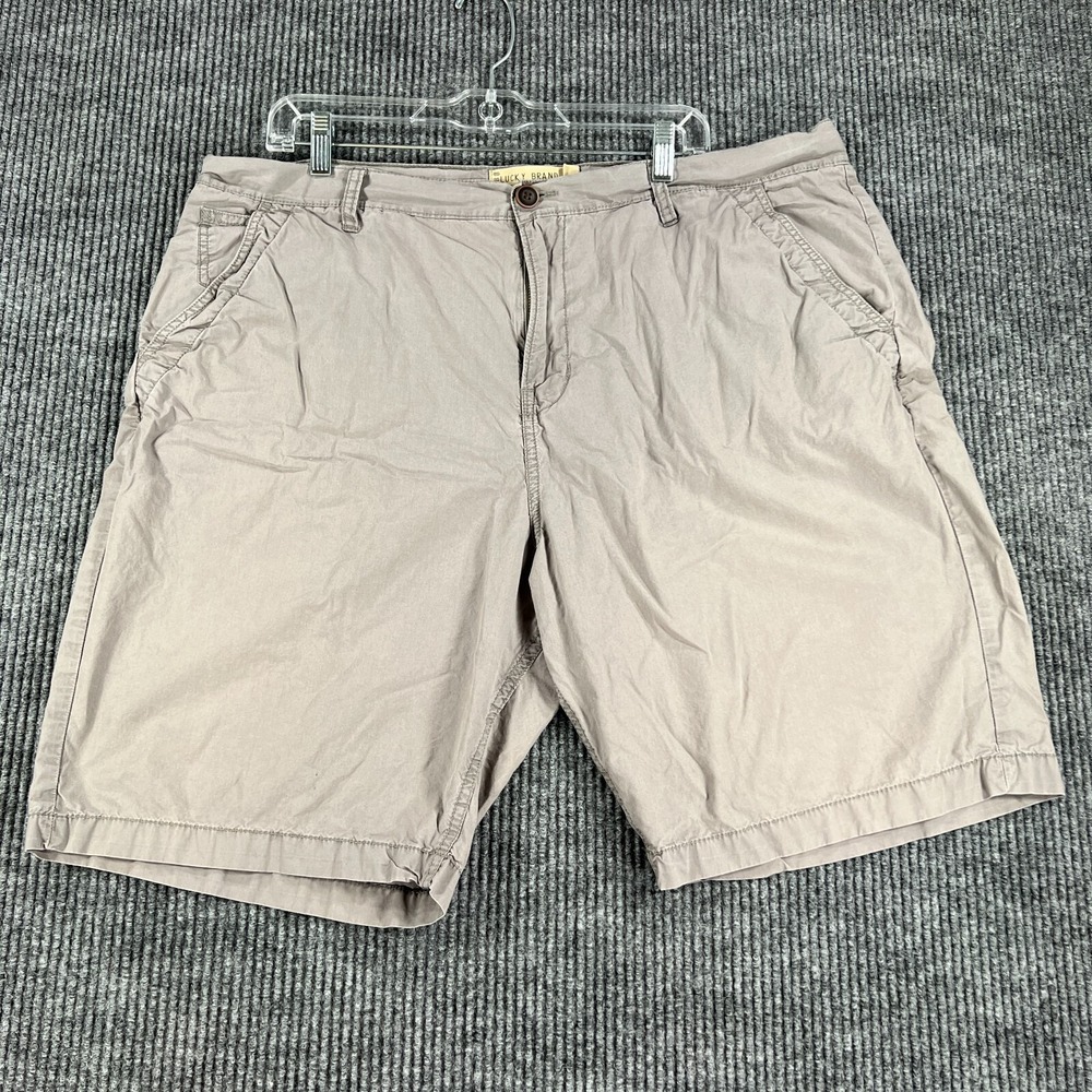 Lucky Brand Shorts Mens Size 40 Beige Chino Lightweight Casual 9" Inseam